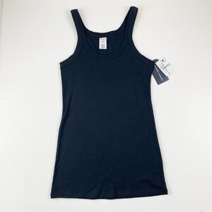 Melrose & Market Womens Medium Black Sleeveless Tank Top Ribbed Stretch NWT NEW